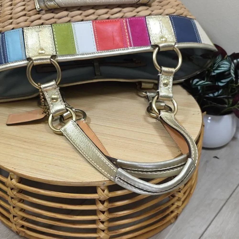 Coach Rare Vintage Legacy Lily Straw Tote - Picture 10 of 16